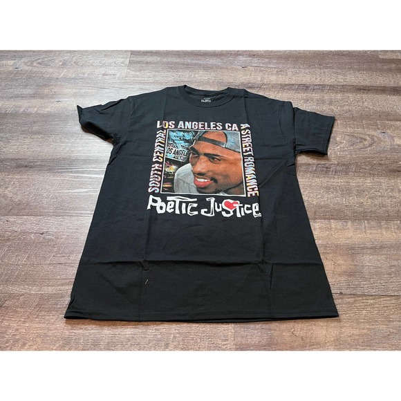 Poetic Justice Mens Tshirt size Medium Black Short Sleeve N6 - Picture 1 of 7